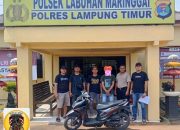 TEKAB 308 POLSEK LABUHAN MARINGGAI BEKUK PELAKU CURAT, MOTOR KORBAN DI KEMBALIKAN.