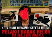 KETAHUAN MENCURI’ SEPEDA MOTOR, PELAKU BABAK BELUR DI HAJAR WARGA