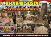 JUMAT BHAKTI SOSIAL POLSEK LABUHAN MARINGGAI ,BHABINKAMTIBMAS BERSAMA WARGA URUK JALAN ONDERLA