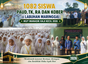 1082 siswa Paud, TK, RA dan Kober di labuhan Maringgai ikut manasik haji kecil 2026