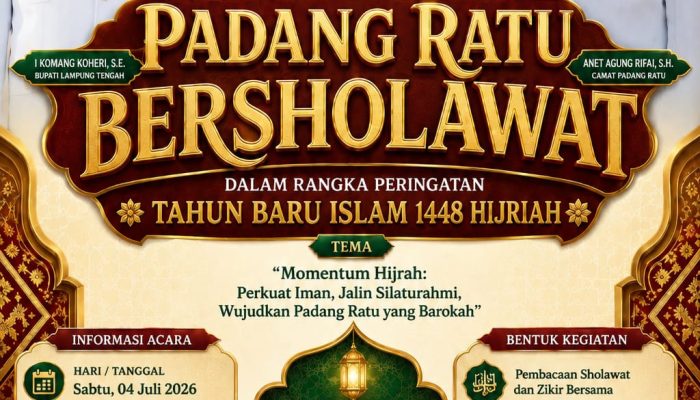 Camat Padang Ratu Ajak Warga Bersholawat Sambut Tahun Baru Islam 1448 H