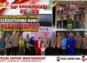 KAPOLRES LAMPUNG TIMUR AKBP HETI PATMAWATI,S.H.,S.I.K.,M.M  SERAH TERIMA KUNCI BEDAH RUMAH 2 WARGA SRIMINOSARI