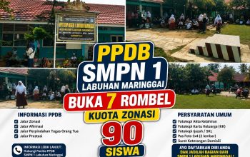 PPDB SMPN 1 Labuhan Maringgai Buka 7 Rombel, Kuota Zonasi 90 Siswa Jadi yang Terbanyak