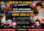 POLSEK LABUHAN MARINGGAI POLRES LAMTIM & CAMAT LABUHAN MARINGGAI TURUN TANGAN, DAMPINGI KORBAN BULLYING.