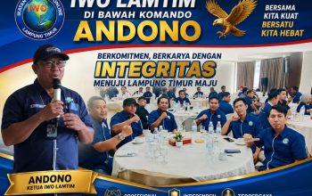 IWO LAMTIM DI BAWAH KOMANDO ANDONO BERKOMITMEN, BERKARYA DENGAN INTEGRITAS  WUJUDKAN LAMPUNG TIMUR MAJU.
