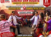 SINERGI DAN BUDAYA: KAPOLSEK BESERTA CAMAT LABUHAN MARINGGAI MENARI BERSAMA JARANAN MARGO UTOMO DI KAMPUNG CINTA BOMBAY SRIMINOSARI