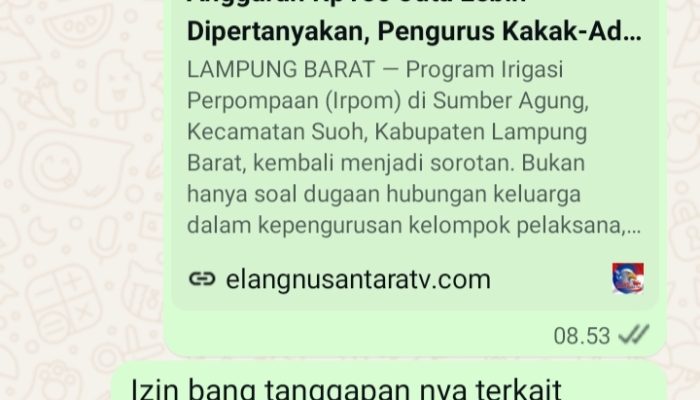 Diduga Upaya Pembungkaman Media, Ketua Kelompok Argo Nova Malah Tawarkan “Uang Rokok” Saat Dimintai Klarifikasi