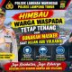 POLSEK LABUHAN MARINGGAI POLRES LAMPUNG TIMUR HIMBAU WARGA TETAP TENANG DAN GUNAKAN MASKER SAAT HUJAN ABU VULKANIK