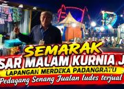 Semarak Pasar Malam Kecamatan Padang Ratu Luar Biasa Meriah, Pedagang Senang Jualan Ludes Terjual